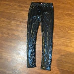 Faux matte leather leggings